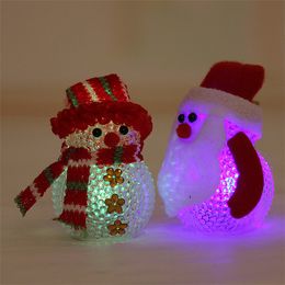 Factory direct sale creative Christmas decoration supplies LED flash lamp light emitting snowman children gift