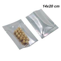 14x20 cm Open Top Clear / Silver Aluminium Foil Vacuum Food Storage Bags for Candy Heat Sealing Vacuum Mylar Foil Dry Food Nuts Package Pouch