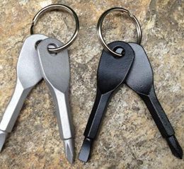 Screwdrivers Keychain Outdoor Pocket Mini Screwdriver Set Key Ring Hand Key Pendants