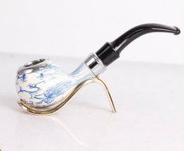 China style new blue and white porcelain pipe cigarette holder accessories smoking resin practical pipe