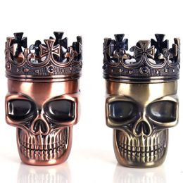 Zinc alloy three layer grinder, non mainstream skull, metal cigarette cutter, direct Modelling cigarette set.