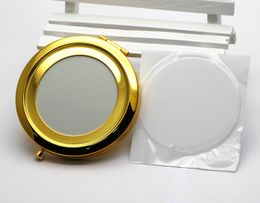 Shine Gold Compact Mirror Blank Foldable Mirror DIY set #M070KG 5 pieces/lot Small trial order