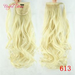 Easy wear Synthetic Curly Hairpiece Ponytail Hair Extensions kinky curly 10Colors High Temperature Fibre Fake Hair Pony Tail marley twist