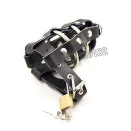 Chastity Devices Locking Faux Leather Chastity Device For Fancy Dress Slave Constraint Male T#76