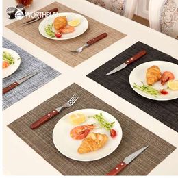 WORTHBUY 1 Pcs PVC Placemat Non-Slip Plastic Table Mat Water-proof Dining Place Mats Plate Dish Pads Coaster Kitchen Accessories