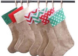 30*45cm Canvas Christmas Stocking Christmas Gift Bag Stocking Christmas Tree Decoration Socks Xmas Stockings