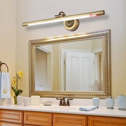 Warm Mirror Headlights Modern Bathroom Toilet Waterproof Fog Mirror YU-H Lighting Retractable Arms Led Mirror Headlights Color : Gold-1200mm 
