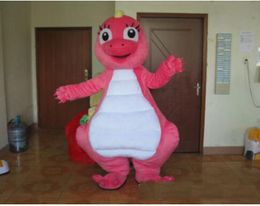 2018 Sale Cute BRAND Cartoon New Pink Dinosaur Mascot Costume Fancy Dress Hot Sale Party Costume Free Ship