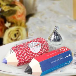 FREE SHIPPING 50PCS Pencil Favour Boxes Kind Pencil Candy Boxes Birthday Party Gift Package Event Party Supplies Gradulation Package