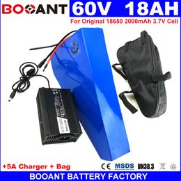 60V 18AH Triangle E-bike Lithium Battery 1500W 2000W Motor For Original 18650 cell Electric Bicycle Battery 60V free Shipping