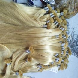 keratin u tip hair extension 0 5g strand 200g lot prebonded human hairbrazilian straight virgin hair 12 26 blonde color 613