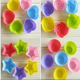50pcs Silicone Mould Heart Cupcake Soap Silicone Cake Mould Muffin Baking Mould Tools Bakery Pastry Bakeware Kitchen four types for choose