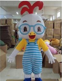 2018 High quality Glasses chicken mascot costume Adult children size party fancy dress factory direct sale