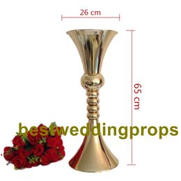 Flowers Vases Candle Holders Road Lead Table Centerpiece Metal Gold Stand Pillar Candlestick For Wedding Candelabra best2011