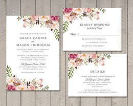 Floral Wedding Invitation, RSVP, Details Card wedding card wedding invitation card