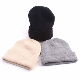 Parent-child Knitted Beanies 5 Colors Adults Kids Winter Casual Hats Caps Solid Hip-Hop Skullies Beanie Warm Outdoor Bonnet OOA5527