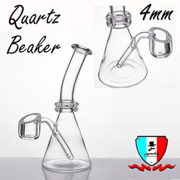 5" Quartz Banger Beaker Hookahs with 4mm Thick Bowl 5 Inches Mini Bongs Flat Bowl Individual Box Water Pipe