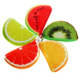 fashion orange watermelons semicircle Wallets 3D ladies purse soft printing fruit bags children clothes pouch for kids gift TO482