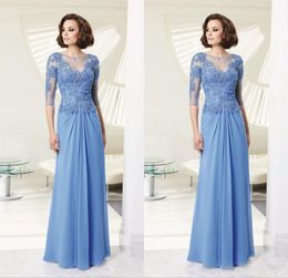 dusty blue mother of the bride dress
