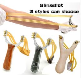 Powerful Sling Shot Aluminium Alloy and wood Slingshot Camouflage Bow Catapult Outdoor Hunting Slingshot Hunt Accessories GYH