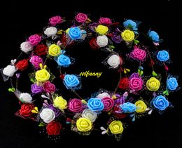 10pcs/lot 10 flower with Little Paper Plum blossom Wedding party Flowers Wreath Women Lady girls Headband Floral Garlands