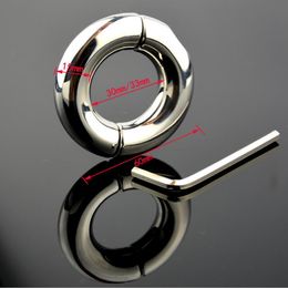 Latest Male Stainless Steel Scrotum Bondage Penis Pendants Ball Oschea Stretcher Testis Rings Cock Delayed Gonobolia Ring Adult Se1067920