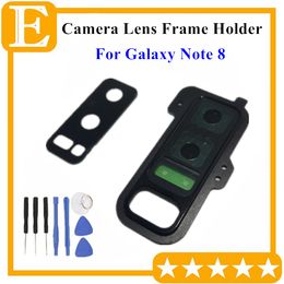 galaxy note parts UK - New Back Rear Camera Lens Glass with Frame Holder Cover For Samsung Galaxy Note 8 N950 N950F Universal Replacement Parts 1PCS