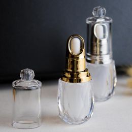 10ml Gold/Silver Refillable Drop Bottle for Essential Oil Perfume Tattoo Ink Unbreakable Acrylic Cosmetic Packaging F1694