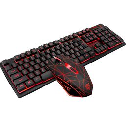 Optical Backlights Keyboard and Mouse Combos Suspension Keys and Bloody Lights Gaming Keyboard USB Wired for Desktop Laptop 2 Pieces