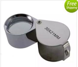 30x 21mm Glass Magnifying Magnifier Microscope Jeweler Eye Jewelry Loupe Loop 360 pieces up