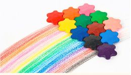Sneeuwvlok vorm kleurpotloden veilig niet giftige kleurrijke 12 kleuren wasbaar vlotte hoge kwaliteit crayon