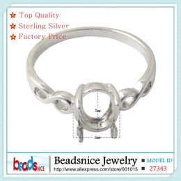 BeadsnID27343 oval semi mount ring settings of Jewellery accessories diy silver ring oval cut setting for engagement ring
