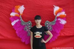 Customised high Quality Angel Feather Wings models performance catwalk COS wedding props 150*115cm fashion wings EMS Free shipping