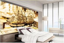 papel de parede 3D Custom Photo mural Wallpaper Smooth sailing European style Living room TV background wall 3d mural Home Decoration