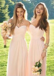 Custom Made 5 Styles Cheap Long Chiffon Bridesmaid Dresses Light Pink Convertible Style Junior Bridesmaid Beach Wedding Party Dresses