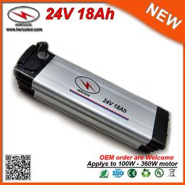 Cheap Price Electric Bike Bicycle 360W 24v Lithium Battery Pack 18Ah Silver Fish Type Li Ion Battery in 7S6P 3.7V 2000mAh Cells