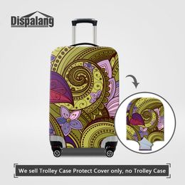 Elastic Stretch Luggage Cover For Women Waterproof Rain Dust Case On Suitcase Abstract Flower Printing Travel Accessories For Teenage Girls