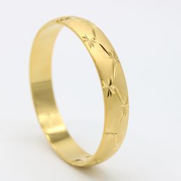 Womens Bangle Fashion Accessories Gold Filled Wedding Bridal Bracelet Solid Jewellery Gift Diameter 6cm engraving Star