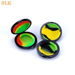 Disposable plastic Silicone DAB Jars Dab Wax Container 6ml Clam Shell Silicone Wax Oil Container 15*60 mm Acrylic Clam Shell box