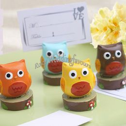 100pcs(25sets) "Whooo's the Cutest" Owl Place Card Holder Baby Shower Kids Party Resin Card Clip Wedding Party Favours Supplies