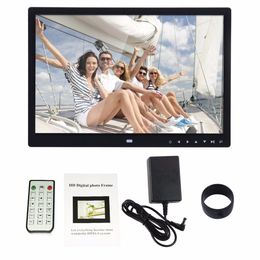 Freeshipping Digital Photo Frame Electronic Album 15 Inches Front Touch Buttons Multi-language LED Screen Pictures Music Video