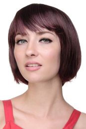 WIG ME UP - Sexy Bob Perücke gerader Pony Schwarz-Rot-Mix kurzes Haar 703-1BT39