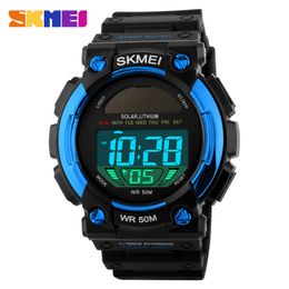 Hot manufacturers wholesale fashion outdoor sports waterproof solar multifunctional men's watch