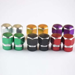 Universal Aluminium Auto Bicycle Car Tyre Valve Caps Tyre Wheel Hexagona Air Stems Cover Airtight Accessories