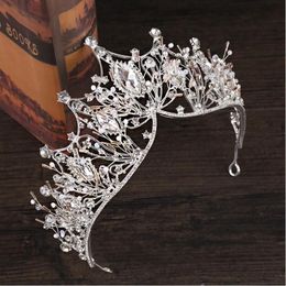Beautiful Top Quality Crystals Wedding Bridal Rhinestone Pearl Beaded Hair Accessories Headband Band Crown Tiara Headpiece Jewellery