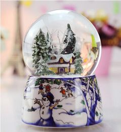 Valentine's Day gift luminous crystal ball snow flurries house music box Laputa