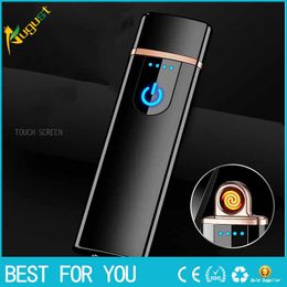Usb charge electronic lighter windproof thin male personality Women electric heating wire Colourful cigarette lighter