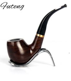 New Ebony Pipe Ebony Handmade Pipe Acrylic Handle Curved Wooden Pipe