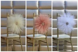 New Coming Sunflower Crystal Tulle Hand Made Wedding Supplies Cute Beautiful Wedding Decoratiopn Chair Sash Covers