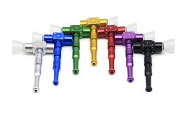 Portable threaded multicolor straight rod metal pipe new type small pipe double Aluminium alloy pipe smoking set